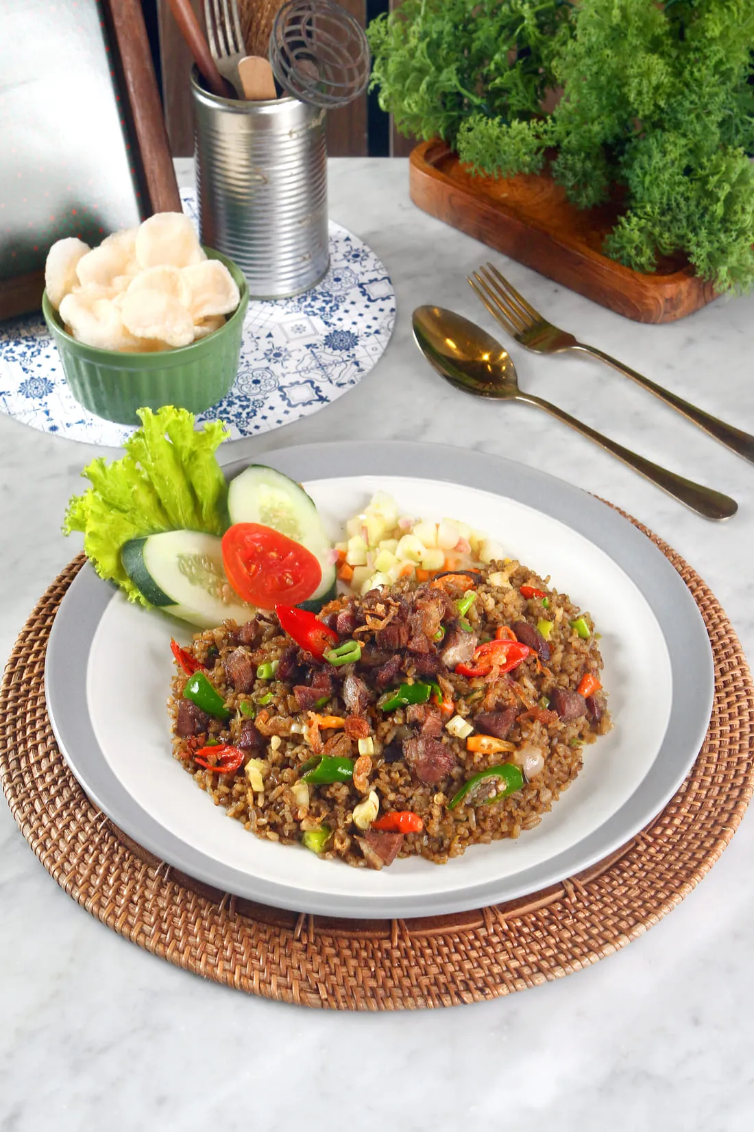 Nasi Goreng Kambing Cabe Hijau